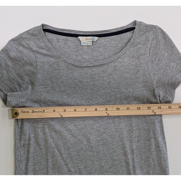 Boden US 2 Solid Grey Short Sleeve Dress Navy Casual - Picture 10 of 12